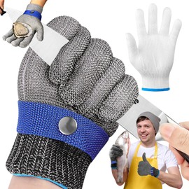 Chain Glove, Cut Resistant Gloves, Chain Glove Kitchen High Protection, Stainless Steel Wire Butcher Glove, for Kitchen, Food Handling, Slaughter, Meat Process, Cut Resistant Gloves
