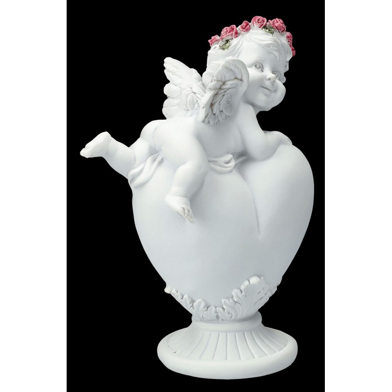 Angel Figurine with Rosary on Heart 17 cm Decorative Angel