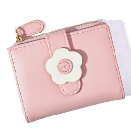 Catwo Wallet, Popular for High School Students, Women's, Bifold Cute, Coin Purse, Card Holder, Large Capacity, Compact, Foldable, Stylish, High School Students, Pink