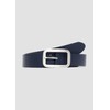 s.Oliver Leather Belt with Rectangular Frame Clasp and Logo Details,
