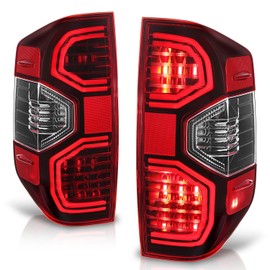 Auto Dynasty LED Tail Lights Assembly Compatible with 2014-2021 Toyota Tundra, Pair of LED DRL Tail Lamps Replacement, Black Housing Red Lens, 815600C100 815500C100 TO2800193 TO2801193