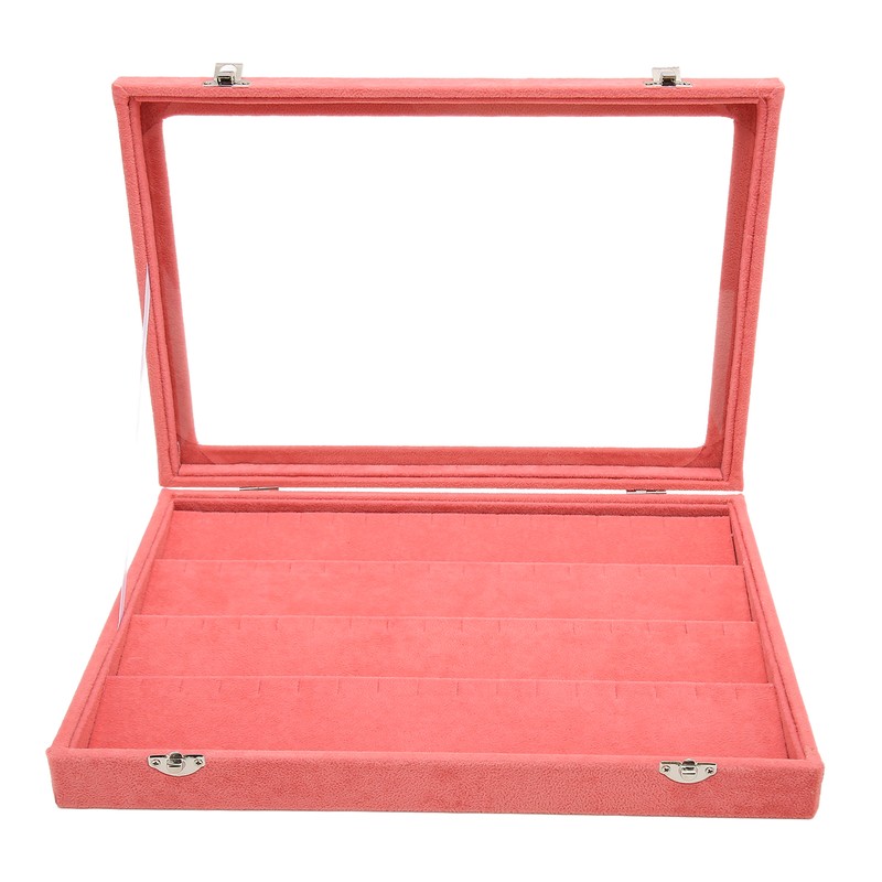 Pin Display Case Pink Large Elegant Solidwood Dustproof Glass Window