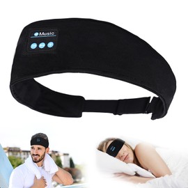 Sleep Headphones Bluetooth Sports Headband, Adjustable Wireless Bluetooth 5.2 Music Sleeping Headbands with Ultra-Thin HD Stereo Speakers Perfect for Workout, Jogging, Yoga, Insomnia, Air Travel Black