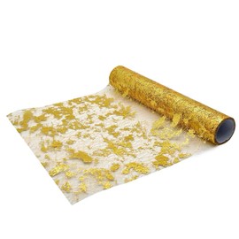 Gold Table Runner 2 Pieces 11 Inch x 108 inch Table Runners Metallic Table Party Decorations Sequin Glitter Roll Mesh Gold Table Runners for Table Decorations Wedding Baby Shower Birthday Party