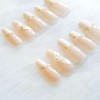 [GLORS] Luxury Pearl Press-on Nails, Long Ballerina Shape, Gold Accented