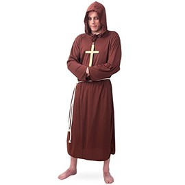 Carnival Devil monk costume, 2-piece set Hooded garment with hood and belt, cowl, priest’s robe, monk costumes, medieval, l
