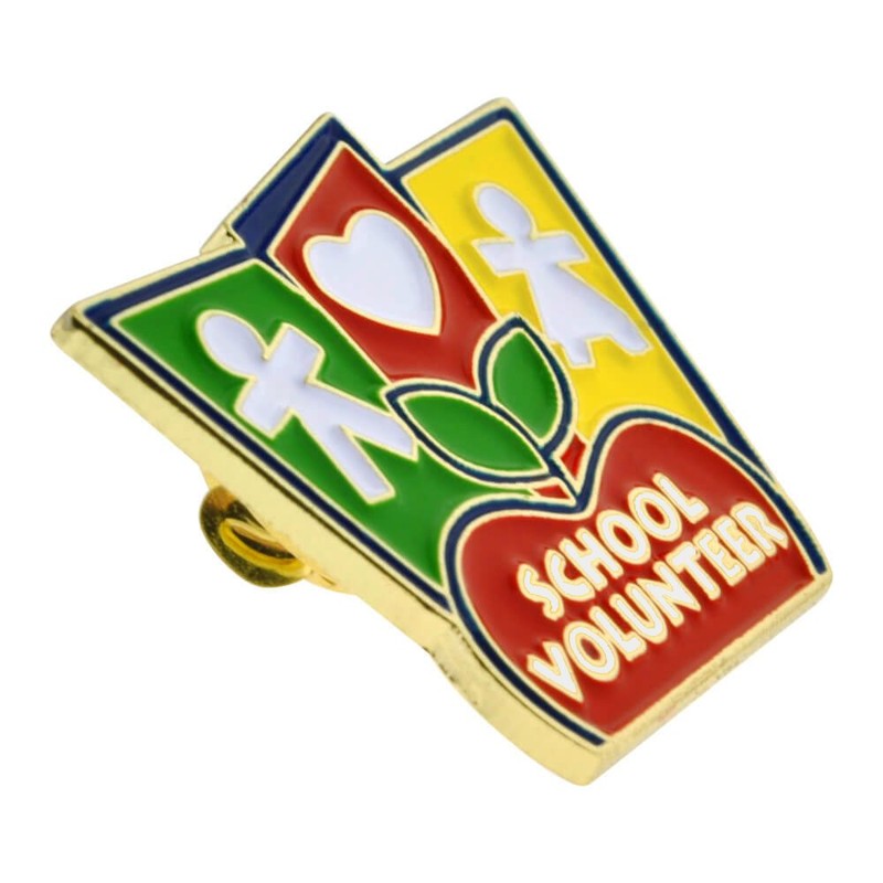 PinMart School Volunteer Enamel Lapel Pin - 25 Pack