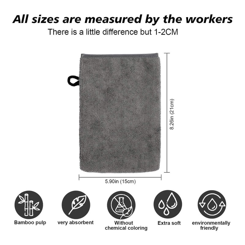 PHOGARY Pack of 10 Microfibre Body Wash Mitts, Soft Face