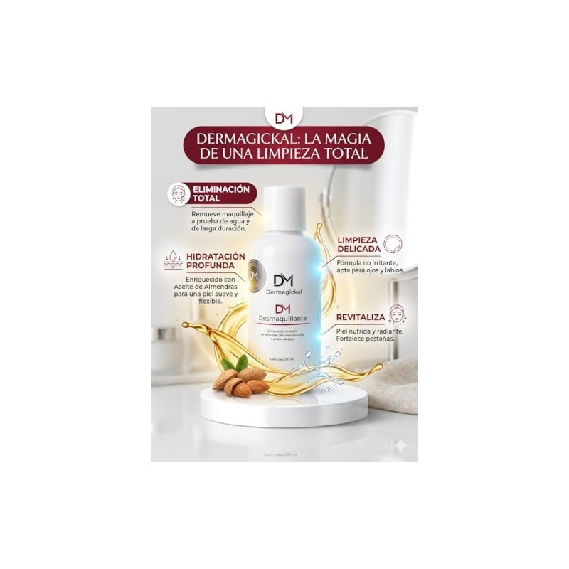 Desmaquillante Líquido con Aceite de Almendras, 150 ml