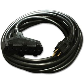 Milspec 25' Pro Power SJTW Triple Tap Extension Cord, 12/3 AWG, Black