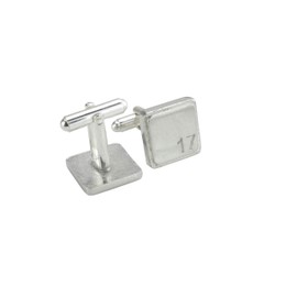 Square Cufflinks with ‘17’ Engraved - 17th Anniversary
