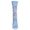 MeMoi Women's Flying Pigs Rayon Crew Socks Light Blue 9-11