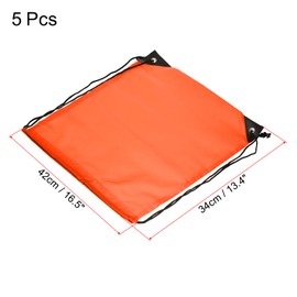 PATIKIL Pack of 5 Nylon Gym Bags Drawstring Bags 42 x 34 cm Drawstring Bag Webbing for Gym Sports Travel Orange, orange
