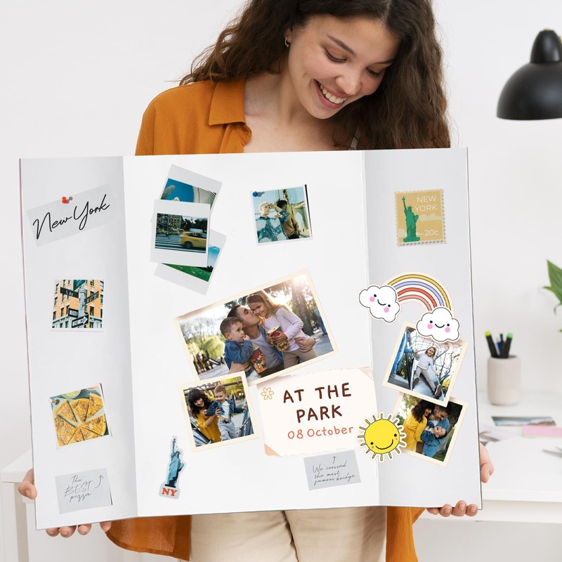 Doubleggs 5 Pack Small Trifold Poster Boards, 26" x 17"