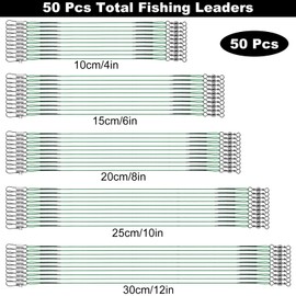 Realure Pack of 50 Fishing Leaders (Green)