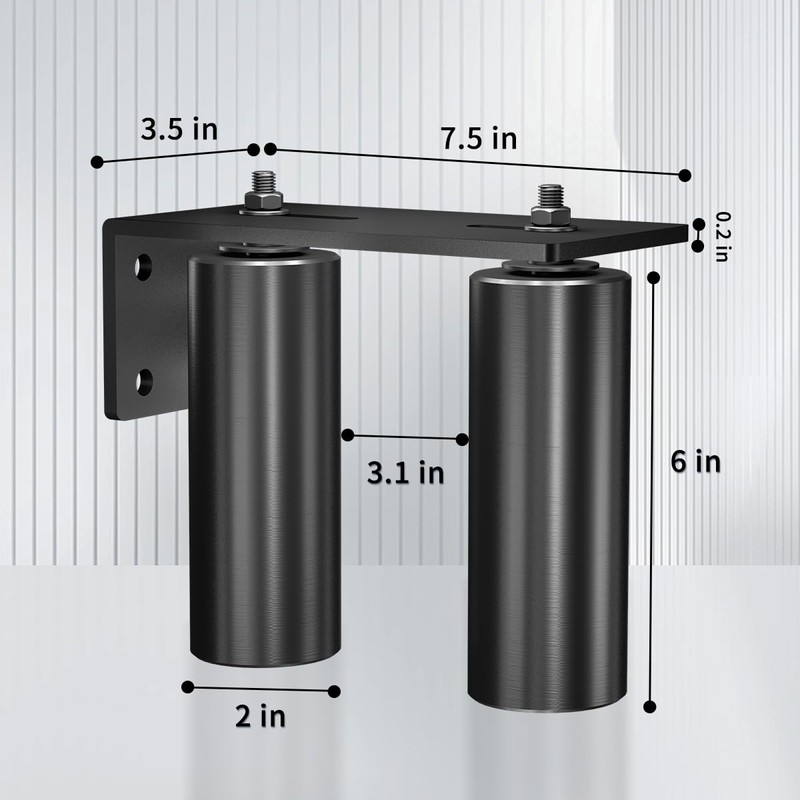 JUGREAT 2 Pack Heavy Duty Slide Gate Guide Roller 6"Black