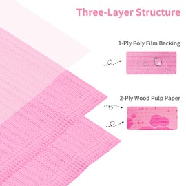 490pcs Disposable Nail Mats Foldable Nail Paper Towels, Table Acrylic Nail Practice Sheet, 3 Ply Waterproof Clean Nail Table Practice Mat for Salon Manicure Tattoo,Nail Art Accessories 13"x18"(Pink)