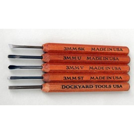 Dockyard Micro Tools 3.0mm Standard Set (5 Pieces) Woodcarving & Sculpting