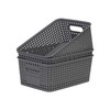 3 Pack Plastic Storage Baskets with Handles,Stackable Organizer Bins for