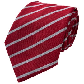 Great British Tie Club School Ties (21 Single Stripe Variations) Primary Junior Size (Red & White)
