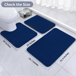 SWEMSTAR Memory Foam Bath Rug - Water Absorbent Bathroom Mat Rug for Bath Floor Anti-Slip Washable Shower Mat Soft Bathroom Rug for Bathtub Decor - 17"x24"