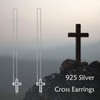 KZX Cross Threader Earrings for Women Sterling Sliver Womens Long
