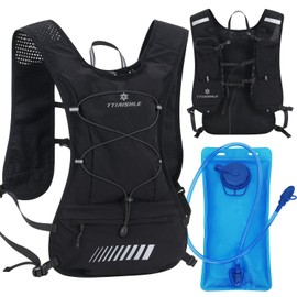Running Hydration Vest Backpack with 2L Water Bladder or 470ml Soft Flask(optional), Cycling Backpack Ski Backpack, Running Backpack, Water Backpack, MTB Rucksack (Backpack with 2L Hydration Bladder)