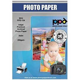 PPD 50 Sheets A4 Inkjet Satin Premium Plus Archival Photo Paper 290gsm PPD-124-50