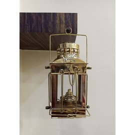 Vintage Marine Anchor Decorative Oil Lamp - Nautical Brass Ship Lantern Glass Oil Lamp - for Home Decor - Nautical or Victorian Wedding - Store