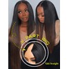 Sunber V Part Wig Human Hair Yaki Straight Ombre Brown