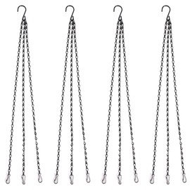 HAZOULEN Black Hanging Basket Chains Flower Plant Pot Replacement Chain Hanger for Bird Feeders, Planters, Lanterns and Ornaments, 4 Pack, 20 inch
