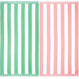 Winthome Beach Towel, 35.4 x 70.9 inches (90 x 180 cm), Large Size, Sandproof, Thin, Pouch Included, Travel Towel, Microfiber, Water Absorbent, Quick Drying, Lightweight, Beach Mat, Towel, Sea Pool,