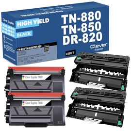 TN880 TN850 Toner Cartridge and DR820 Drum Unit Replacement Compatible for Brother DR 820 DR-820 TN-880 TN-850 TN 850 to use with HL-L6200 MFC-L6700DW (2 Toners & 2 Drum Unit, 4-Pack)