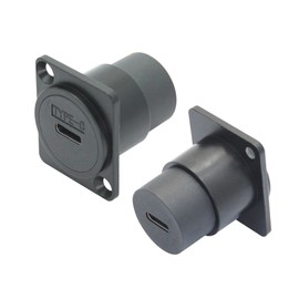 Riertostng 2 x USB 3.1 Panel Mount Connector Female, D-type USB Type C Female to Female Panel Fixed Pass Through Module with Installation Screw, 10 Gbps High Speed Data Extension Adapter