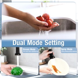 DJS Kitchen Faucets with Pull Down Sprayer Oil Rubbed Brozone -Single Handle 1 or 3 Holes Spring Kitchen Sink Faucet with Deck Plate for Farmhouse RV Vessel Basin