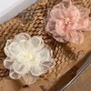 Pink Organza Flowers 4pcs 3D Shape Flower Sew On Fabric