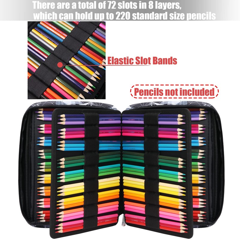 AYVANBER Coloured Pencil Case Max 220 Compartments Pencil Case Large