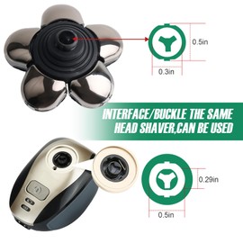 2 Pack Head Shaver Replacement Blades (Sliver), 6 - Blade Shaver Replacement Heads for Bald Men Freedom Shaving, Head and Face Electric Razor Refills, with 2 Cleaning Brush