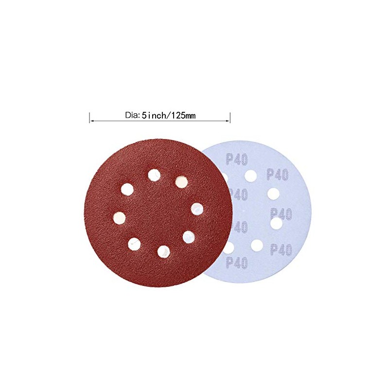 100PCS 125mm Sanding Discs Round 8 Hole Sanding Discs Pads