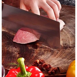 TrueCraftware- 9-1/4" Cast Iron Ping Knife/Cleaver with Wooden Handle- Meat Cleaver Knife Bone Chopper for Butcher Slicing Vegetables Butcher Chopper Kitchen Knife for Home Kitchen and Restaurant