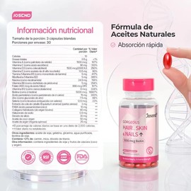 Biotina 5000 Mcg Para Cabello, Piel Y Uñas 90 Cápsulas