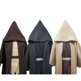 Deluxe Galaxy Wars Hooded Robe Costume Collection - Baby, Toddler, Kids, Teen, and Adult Sizes (Baby Medium 12-24m, Tan Robe (Brown Tunic))