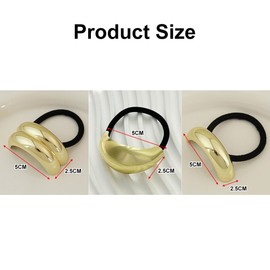 Goldenes Haargummi Armband, Haargummi Gold, Elastische Haarbänder aus, 3 Stück,Mädchen, im Geometrischen Stil, Elastische, für Mädchen und Frauen