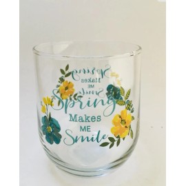Greenbrier Spring Make Me Smile Seamless Wine Glass: Inspirational