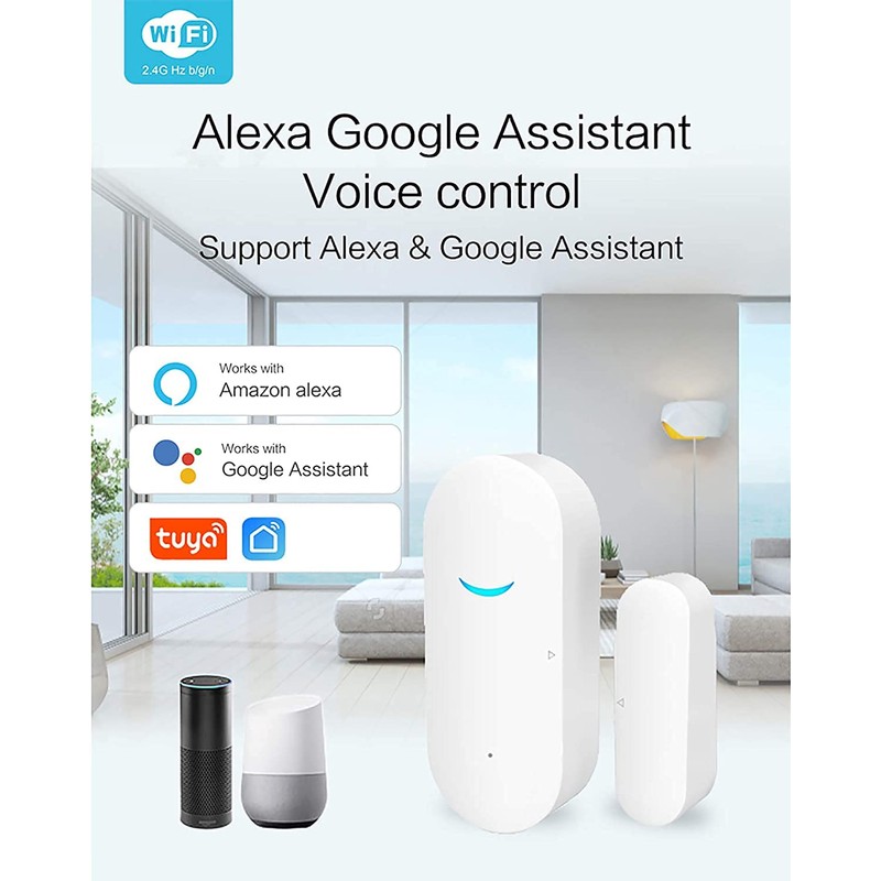 5 Pack WiFi Wireless Door Window Sensor,TUYA Smart Alarm with