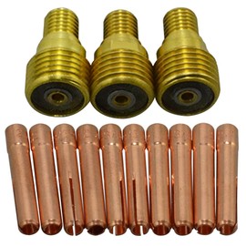 RIVERWELD TIG Gas Lens Collet Bodies 45V44 13N23 3/32" & 2.4mm Assorted Size kit Fit SR DB PTA WP 9 20 25 TIG Welding Torch 13pcs