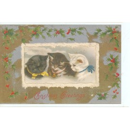 CHRISTMAS  XMAS KITTENS GREETING  REPRODUCTION (X-29)