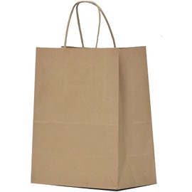 Kraft Paper Bags with Handles Bulk 8x4.5x10.5 100 pcs Brown Paper Gift Bags Bulk Medium Size Kraft Bags, Brown Bags, Shopping Bags, Retail Bags, Craft Bags with Handles