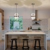 IkirourI Pendant Light Fixtures, 7inch Modern Glass Pendant Lighting, Brushed