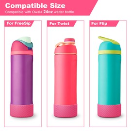 2PCS Diamond Silicone Boot for Owala Water Bottle 24 oz 32 oz 40 oz, Anti-Slip Protective Sleeve for Owala Twist,FreeSip and Flip Stainless Steel Water Bottle, BPA-Free, Dishwasher Safe, Accessories